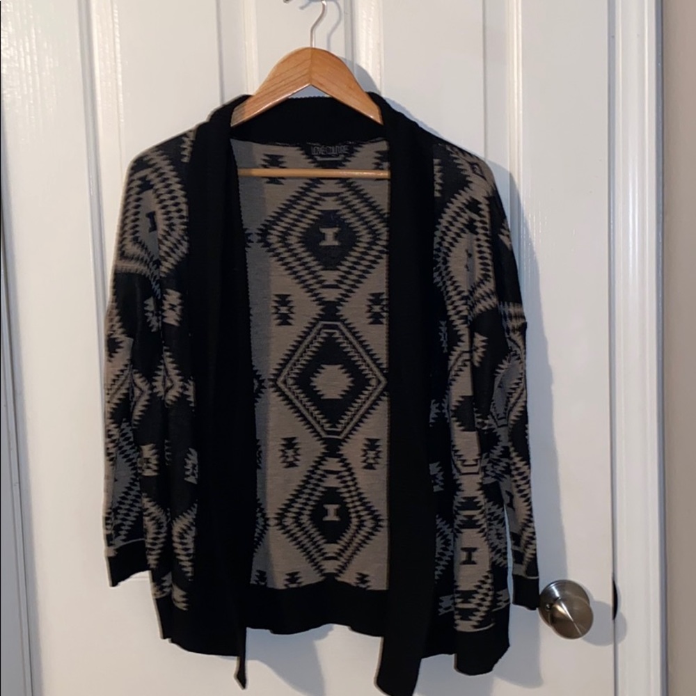 Aztec print cardigan
